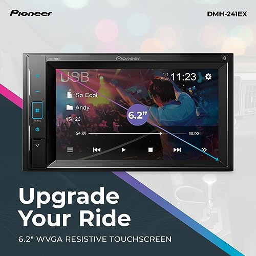 Pioneer DMH-241EX Digital Multimedia Receiver, 6.2” Resistive Touchscreen, Double-DIN, Built-In Bluetooth and Weblink Pioneer DMH-241EX Digital Multimedia Receiver, 6.2” Resistive Touchscreen, Double-DIN, Built-In Bluetooth and Weblink